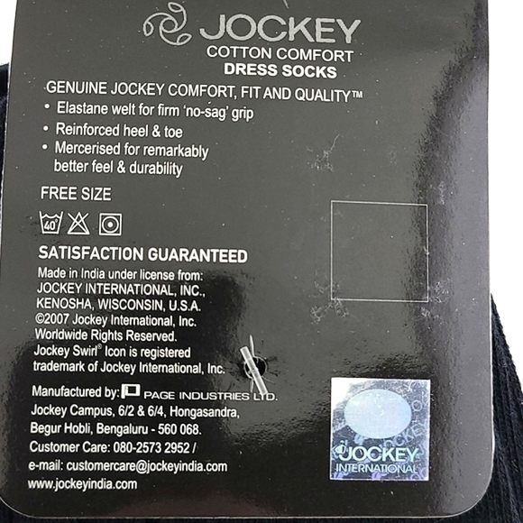 ⭐️3/ $30⭐️ New Jockey Men's Black Cotton Dress Socks Reinforced Heel Toe - Picture 4 of 5